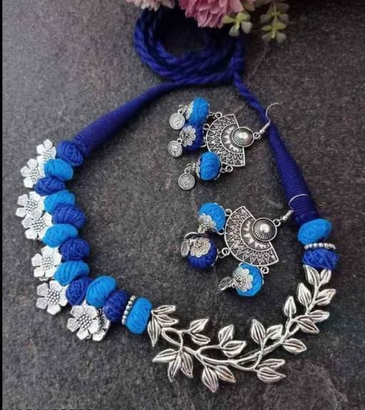 Oxidised Cotton Necklace